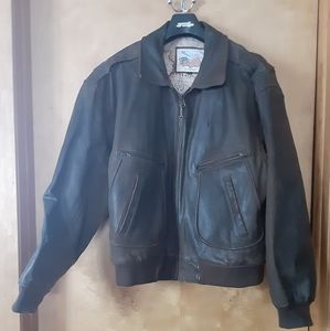 Men's Leather Bomber Jacket